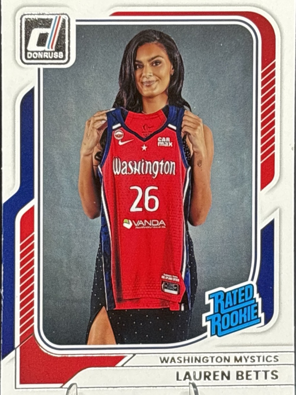 Panini Lauren Betts Rated Rookie Basketball Card Washington Mystics